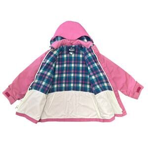Vintage Pink Hooded Coat Woolrich Size M Cinch Waist Plaid Lined Made USA